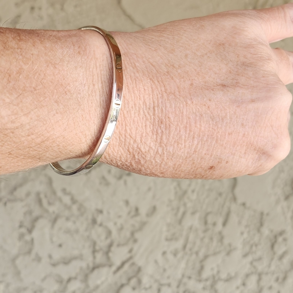 Sterling Silver Solid. 925 Cuff Bracelet - image 7